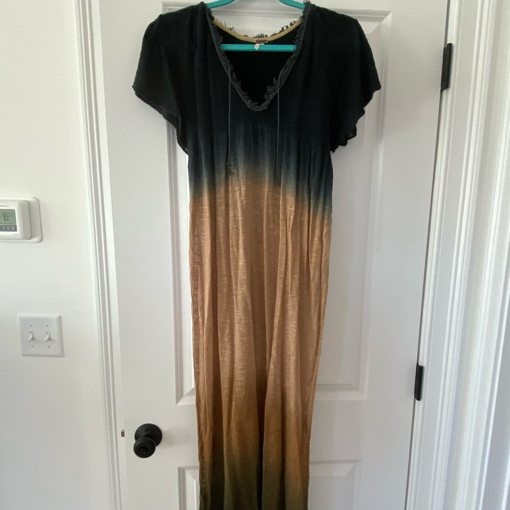 Free People maxi knit shirt dress